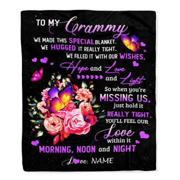 Personalized Grammy Blanket From Grandkids Granddaughter We Made This Special Blanket Flower Grammy Birthday Mothers Day Christmas Customized Fleece Blanket
