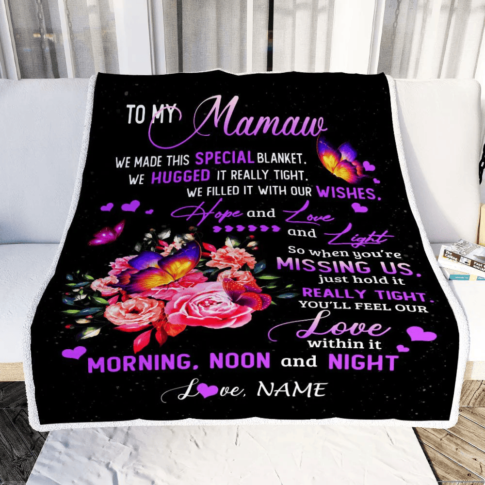 Personalized Mamaw Blanket From Grandkids Granddaughter We Made This Special Blanket Flower Mamaw Birthday Mothers Day Christmas Customized Fleece Blanket
