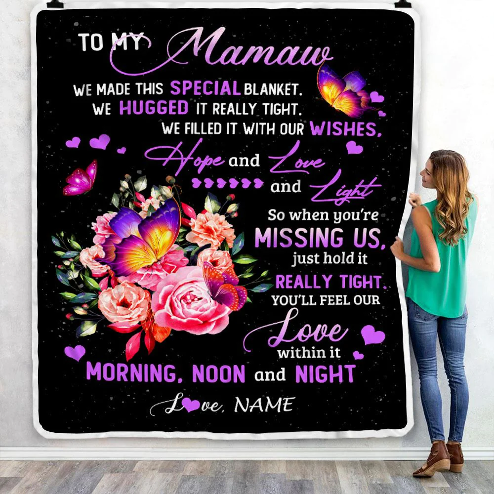 Personalized Mamaw Blanket From Grandkids Granddaughter We Made This Special Blanket Flower Mamaw Birthday Mothers Day Christmas Customized Fleece Blanket