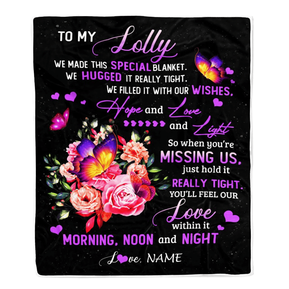 Personalized Lolly Blanket From Grandkids Granddaughter We Made This Special Blanket Flower Lolly Birthday Mothers Day Christmas Customized Fleece Blanket