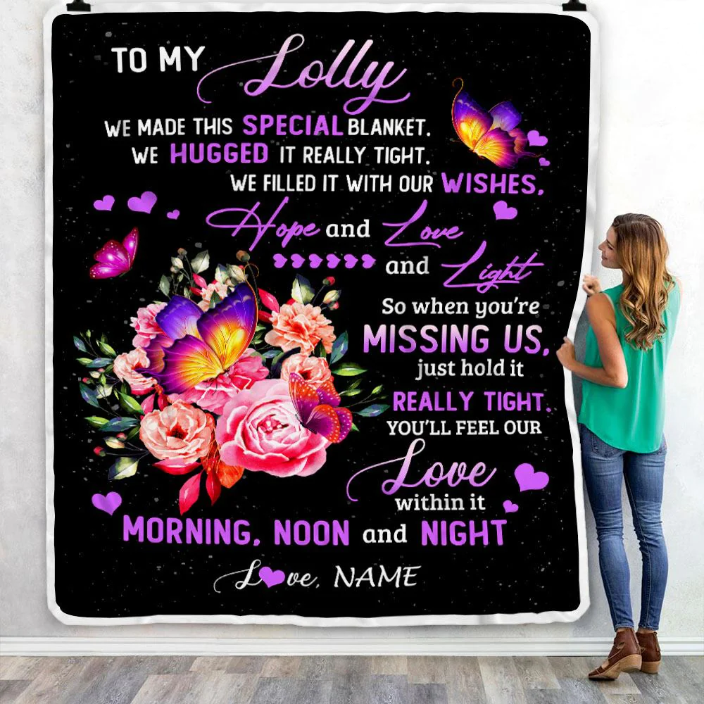 Personalized Lolly Blanket From Grandkids Granddaughter We Made This Special Blanket Flower Lolly Birthday Mothers Day Christmas Customized Fleece Blanket