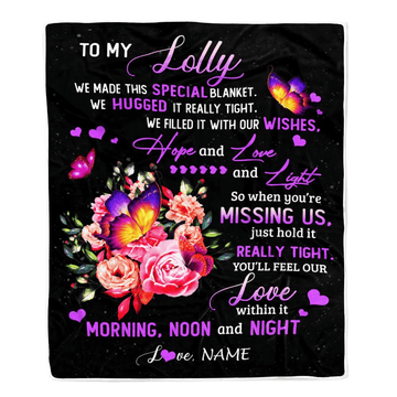 Personalized Lolly Blanket From Grandkids Granddaughter We Made This Special Blanket Flower Lolly Birthday Mothers Day Christmas Customized Fleece Blanket