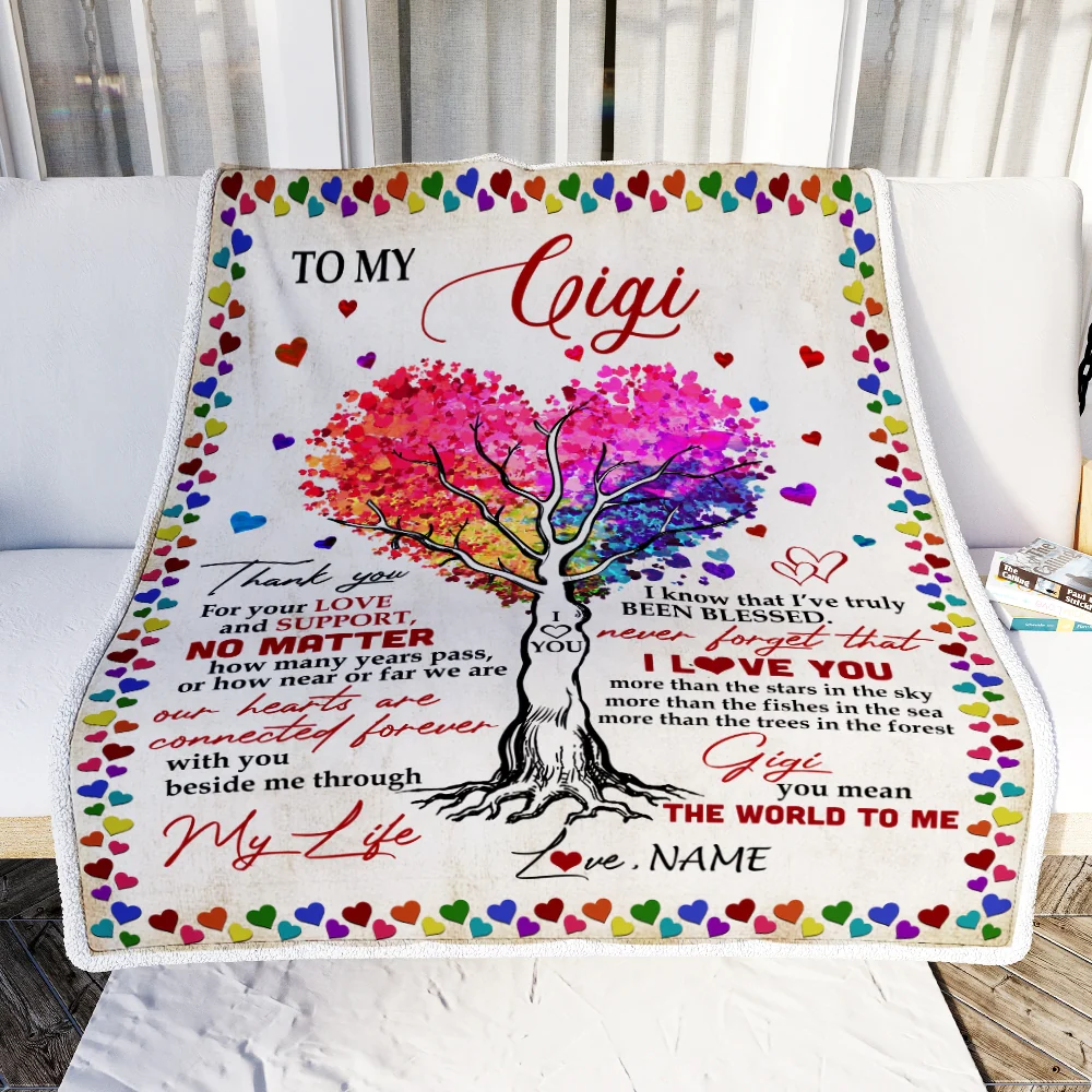 Personalized To My Gigi Blanket From Grandkids Never Forget That I Love You You Mean The World to Me Gigi Birthday Mothers Day Christmas Fleece Blanket
