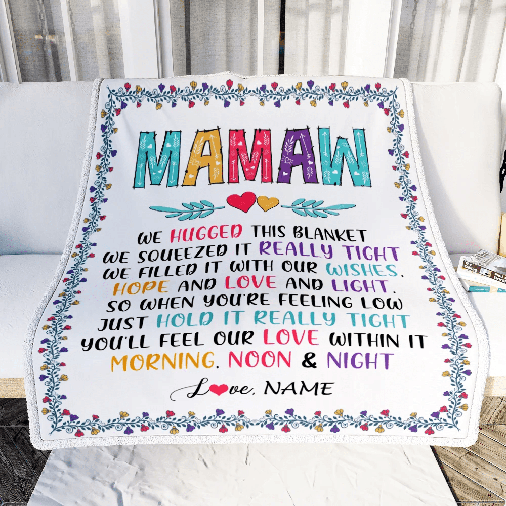 Personalized Mamaw Blanket From Grandkids We Hugged This Blanket Mamaw Birthday Mothers Day Christmas Customized Fleece Blanket