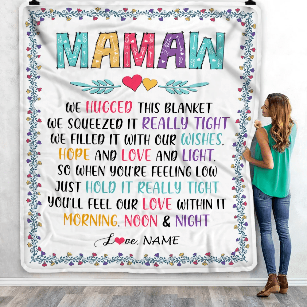 Personalized Mamaw Blanket From Grandkids We Hugged This Blanket Mamaw Birthday Mothers Day Christmas Customized Fleece Blanket