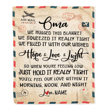 Personalized Oma Blanket From Grandkids We Hugged This Blanket Mail Letter Oma Birthday Mothers Day Christmas Customized Fleece Blanket