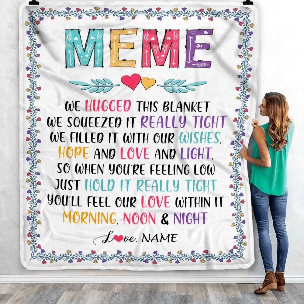 Personalized Meme Blanket From Grandkids We Hugged This Blanket Meme Birthday Mothers Day Christmas Customized Fleece Blanket