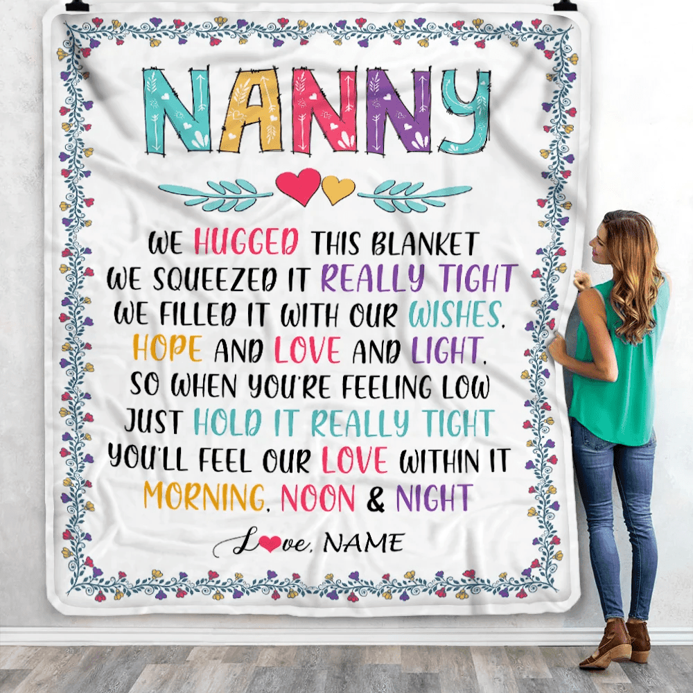 Personalized Nanny Blanket From Kids We Hugged This Blanket Nanny Birthday Mothers Day Christmas Customized Fleece Blanket
