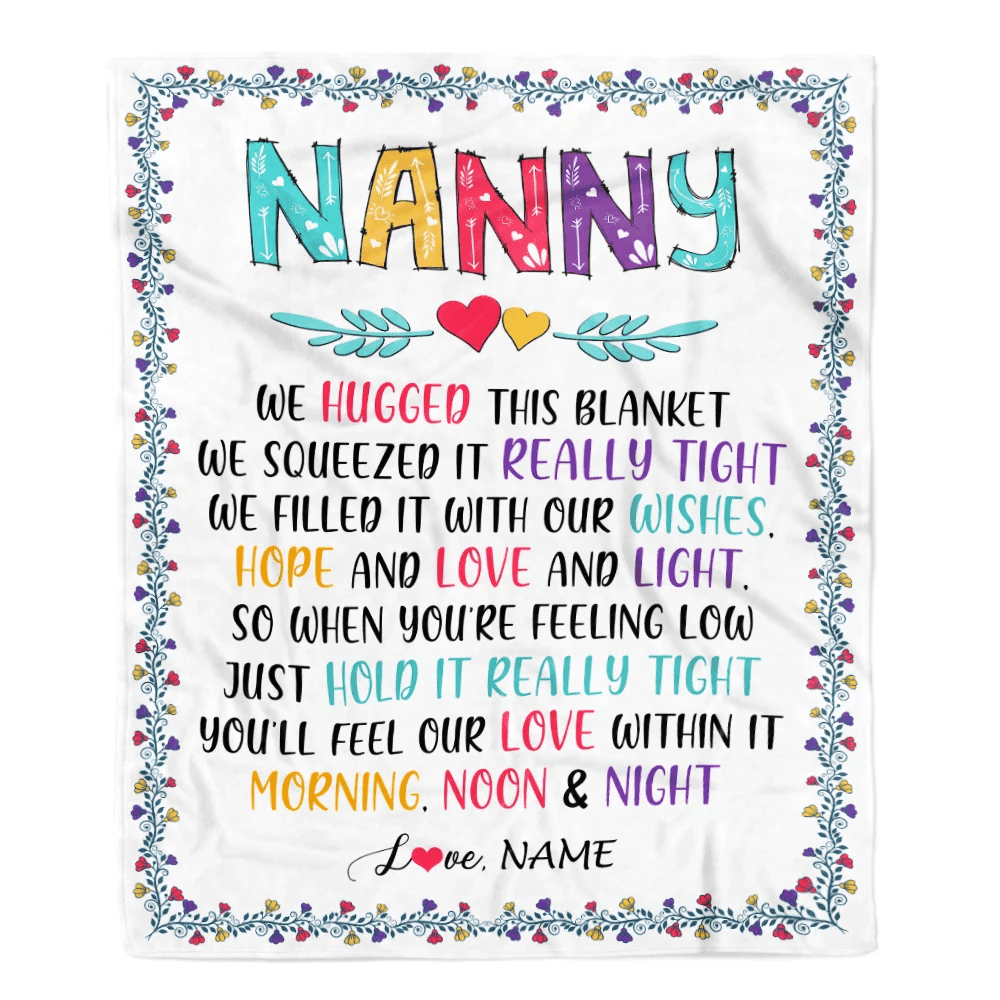Personalized Nanny Blanket From Kids We Hugged This Blanket Nanny Birthday Mothers Day Christmas Customized Fleece Blanket