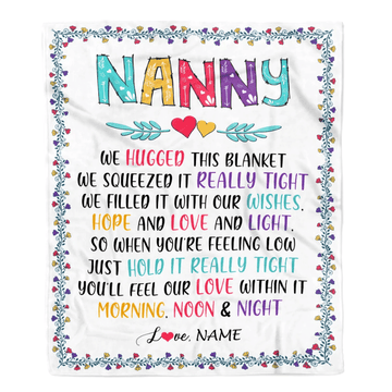 Personalized Nanny Blanket From Kids We Hugged This Blanket Nanny Birthday Mothers Day Christmas Customized Fleece Blanket