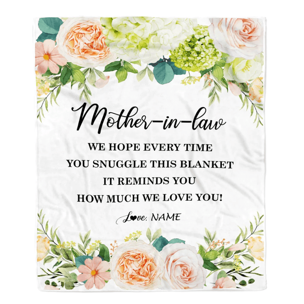Personalized To My Mother In Law Blanket How Much We Love You Flower Mother In Law Birthday Mothers Daythanksgiving Christmas Fleece Throw Blanket