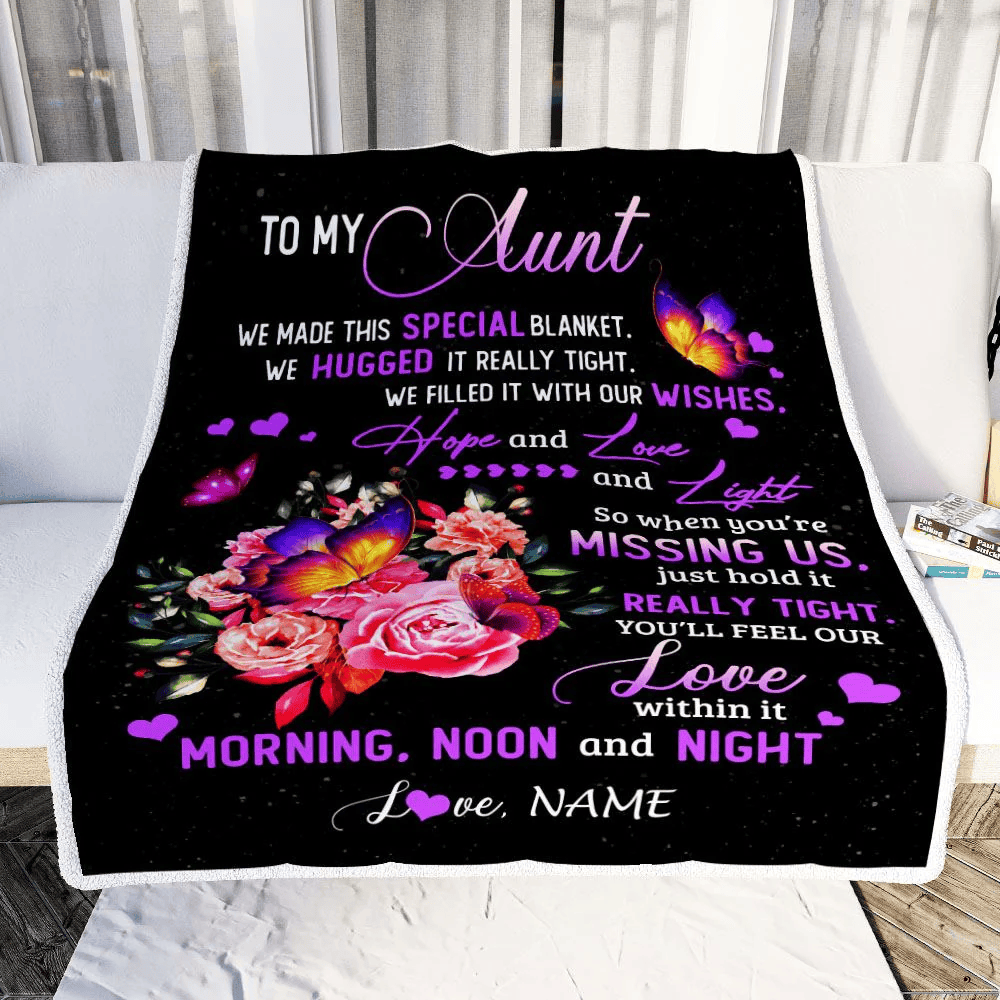 Personalized Aunt Blanket From Niece Nephew We Made This Special Blanket Flower Aunt Birthday Mothers Day Christmas Customized Fleece Throw Blanket