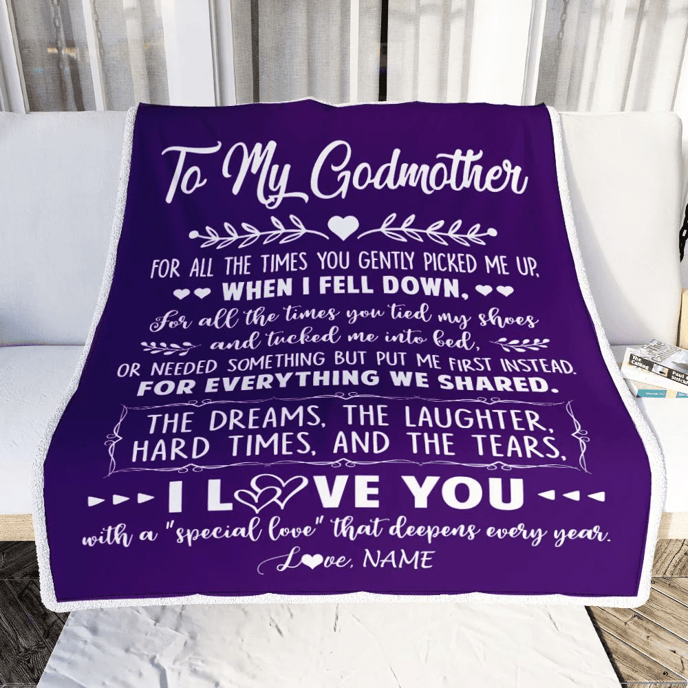 Personalized To My Godmother Blanket From Goddaughter I Love You With A Special Love Godmother Birthday Mothers Day Christmas Customized Fleece Throw Blanket