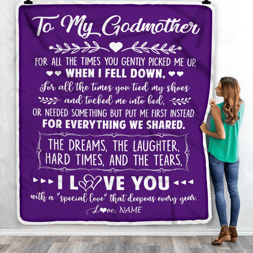 Personalized To My Godmother Blanket From Goddaughter I Love You With A Special Love Godmother Birthday Mothers Day Christmas Customized Fleece Throw Blanket