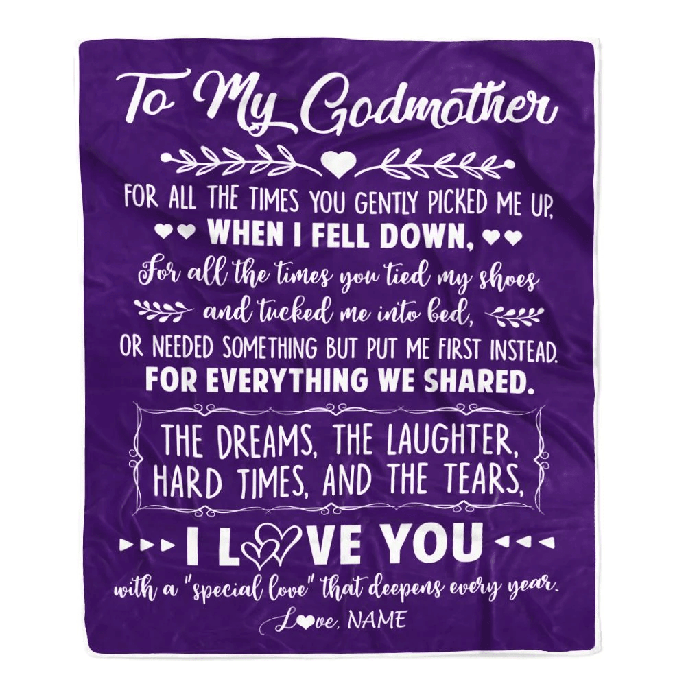 Personalized To My Godmother Blanket From Goddaughter I Love You With A Special Love Godmother Birthday Mothers Day Christmas Customized Fleece Throw Blanket