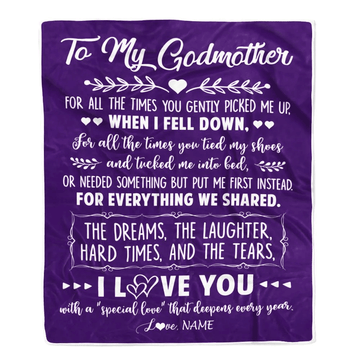 Personalized To My Godmother Blanket From Goddaughter I Love You With A Special Love Godmother Birthday Mothers Day Christmas Customized Fleece Throw Blanket