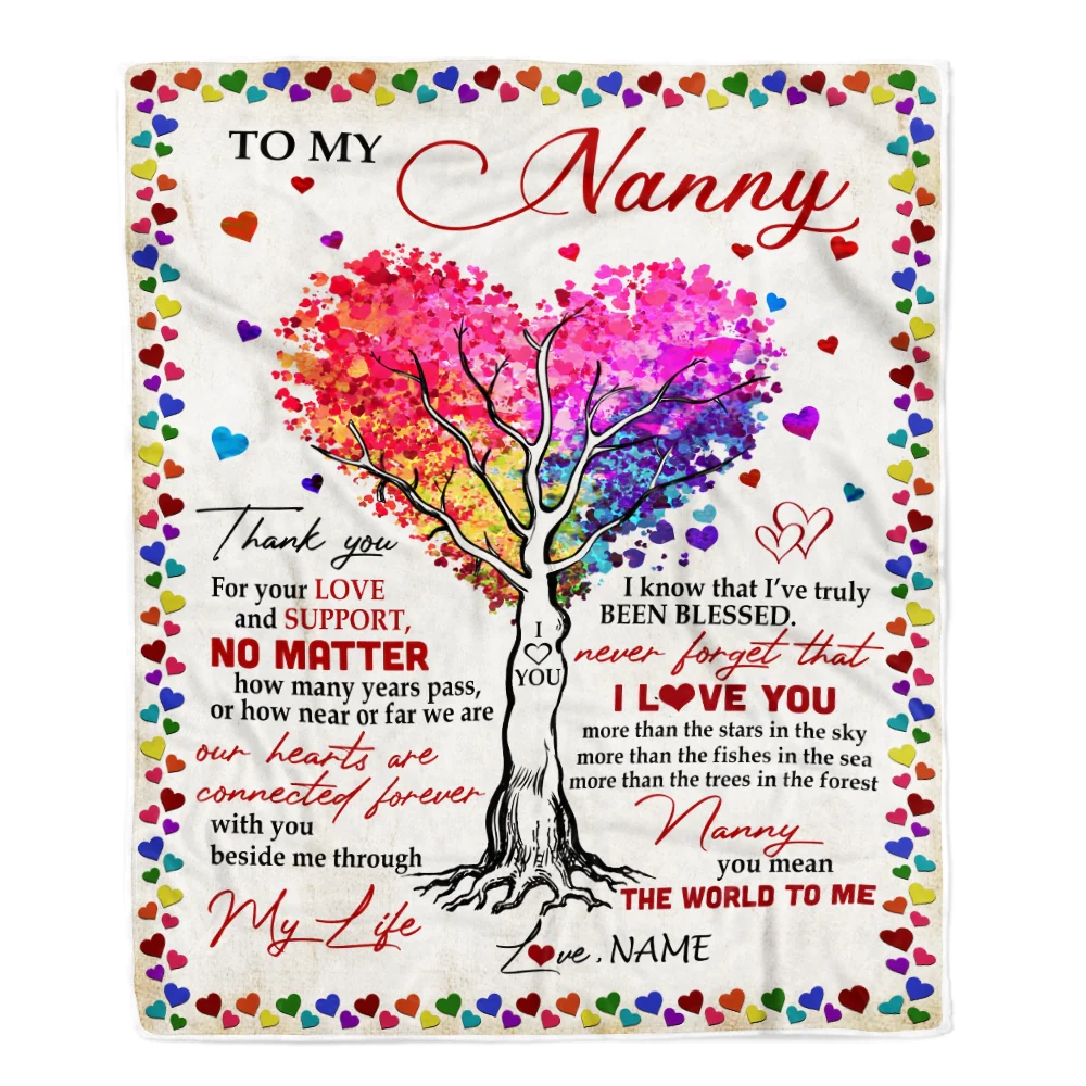 Personalized To My Nanny Blanket From Kids Never Forget That I Love You You Mean The World to Me Nanny Birthday Mothers Day Christmas Fleece Blanket