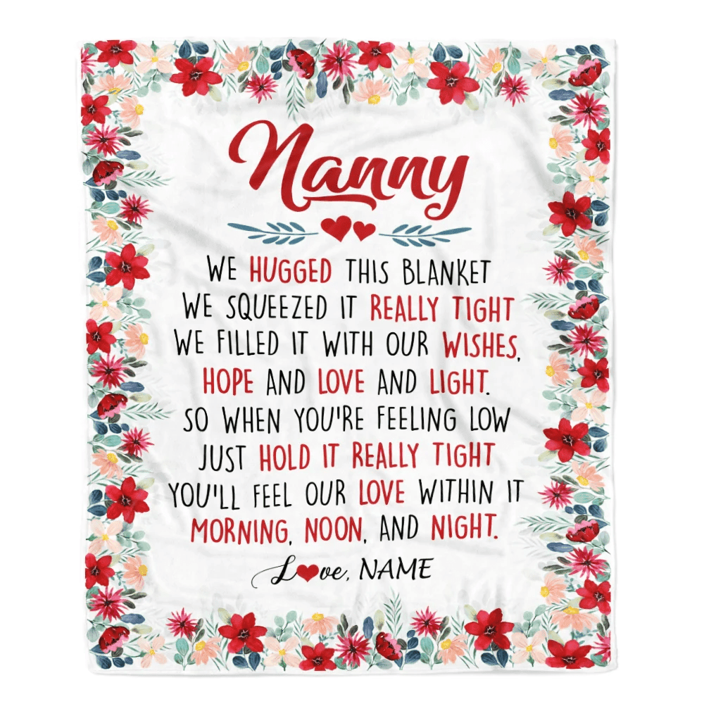 Personalized Nanny Blanket From Kids We Hugged This Blanket Nanny Birthday Mothers Day Christmas Customized Fleece Throw Blanket