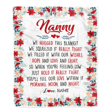Personalized Nanny Blanket From Kids We Hugged This Blanket Nanny Birthday Mothers Day Christmas Customized Fleece Throw Blanket