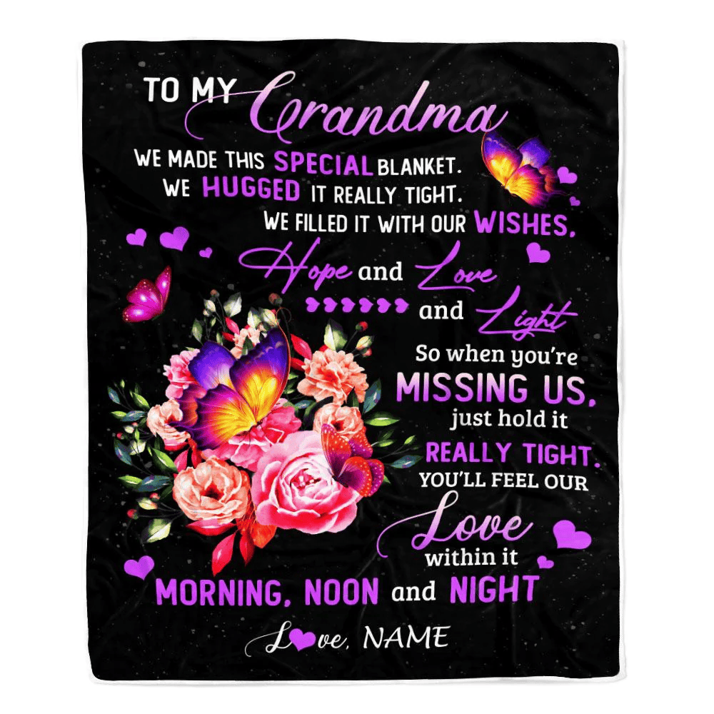 Personalized Grandma Blanket From Grandkids Granddaughter We Made This Special Blanket Flower Grandma Birthday Mothers Day Christmas Customized Fleece Blanket