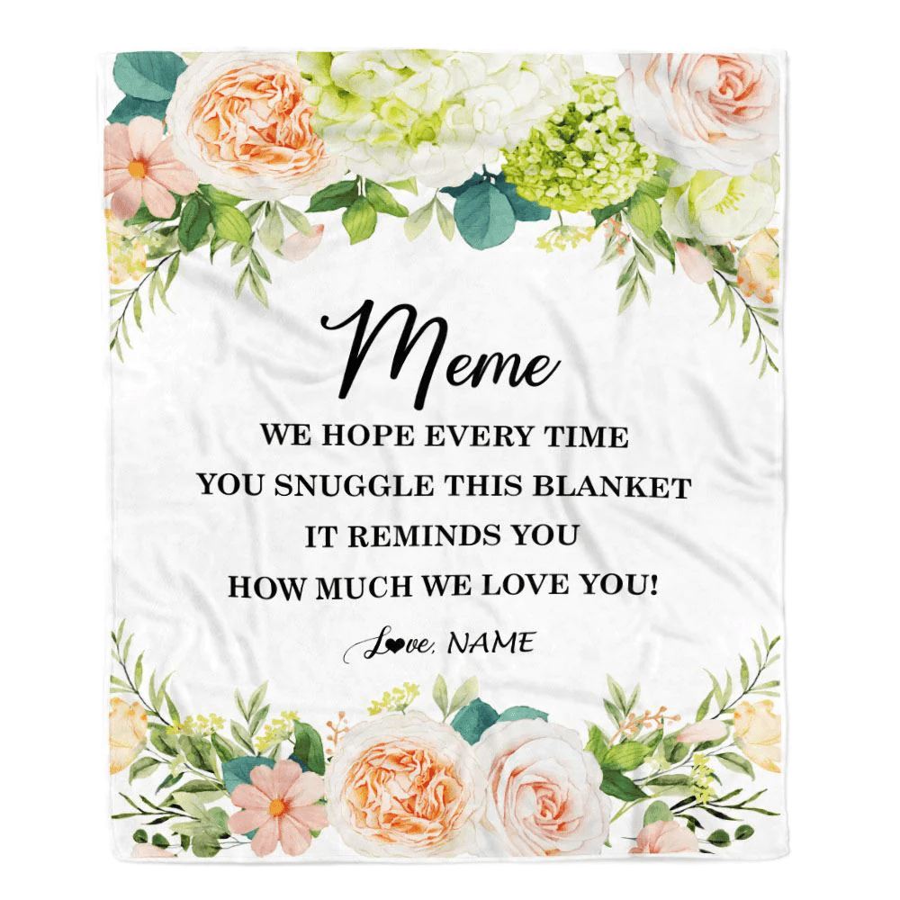 Personalized To My Mimi Blanket From Grandkids How Much We Love You Flower Mimi Birthday Mothers Day Christmas Customized Fleece Throw Blanket