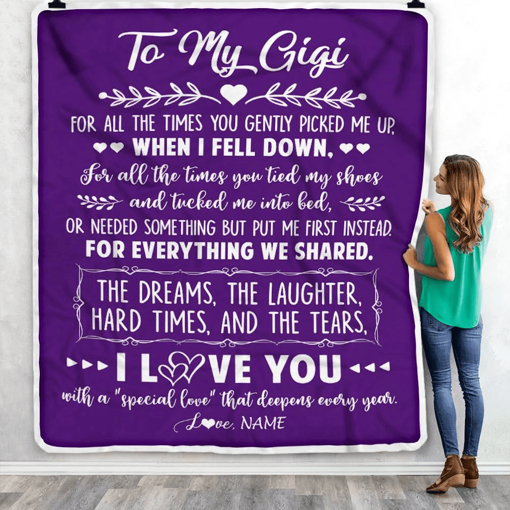 Personalized To My Gigi Blanket From Grandkids I Love You With A Special Love Gigi Birthday Mothers Day Christmas Customized Fleece Throw Blanket