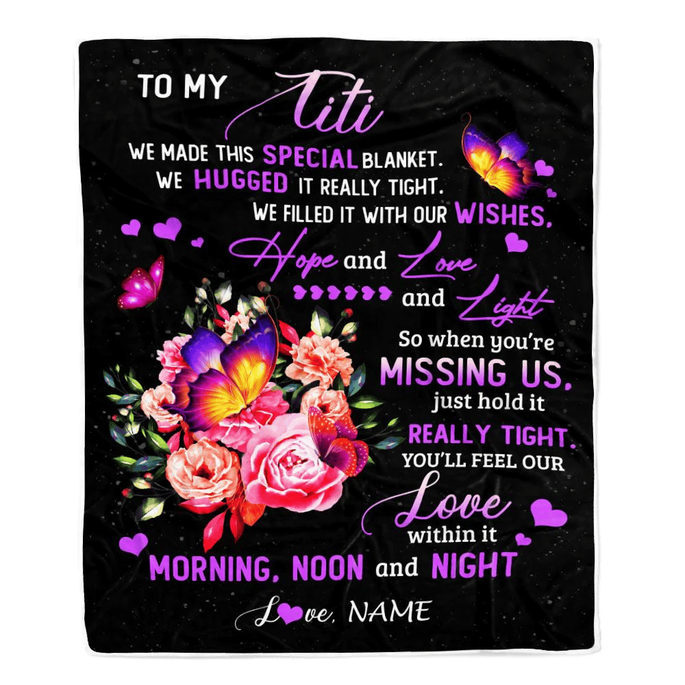 Personalized Titi Blanket From Niece Nephew We Made This Special Blanket Flower Titi Birthday Mothers Day Christmas Customized Fleece Throw Blanket