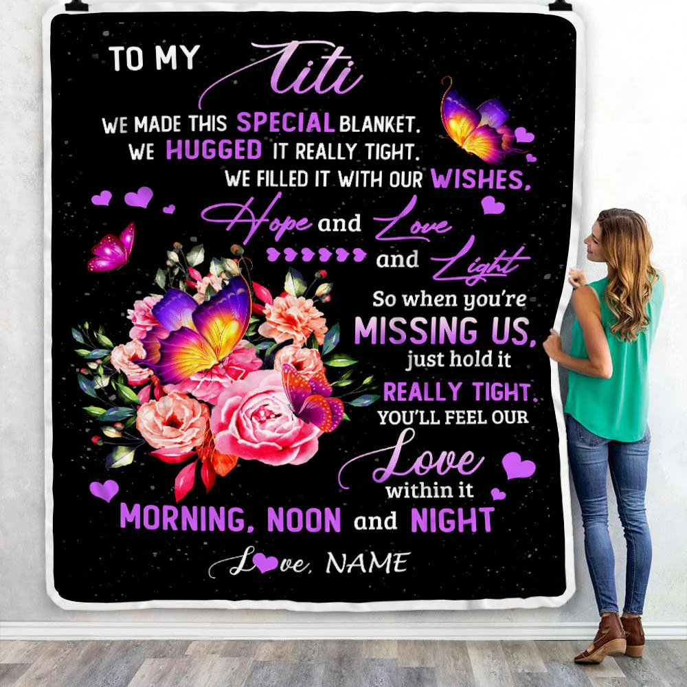 Personalized Titi Blanket From Niece Nephew We Made This Special Blanket Flower Titi Birthday Mothers Day Christmas Customized Fleece Throw Blanket