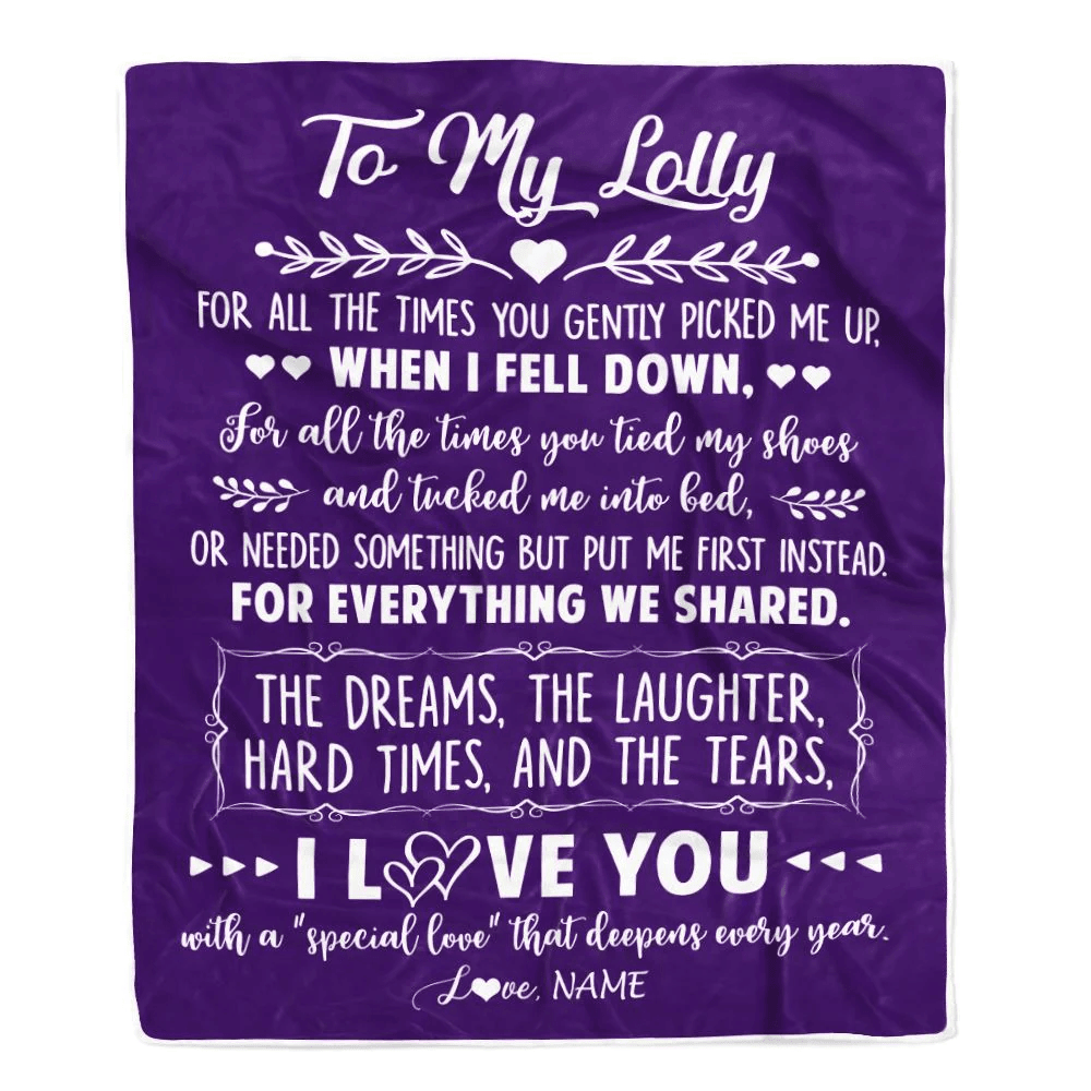 Personalized To My Lolly Blanket From Grandkids I Love You With A Special Love Mawmaw Birthday Mothers Day Christmas Customized Fleece Throw Blanket