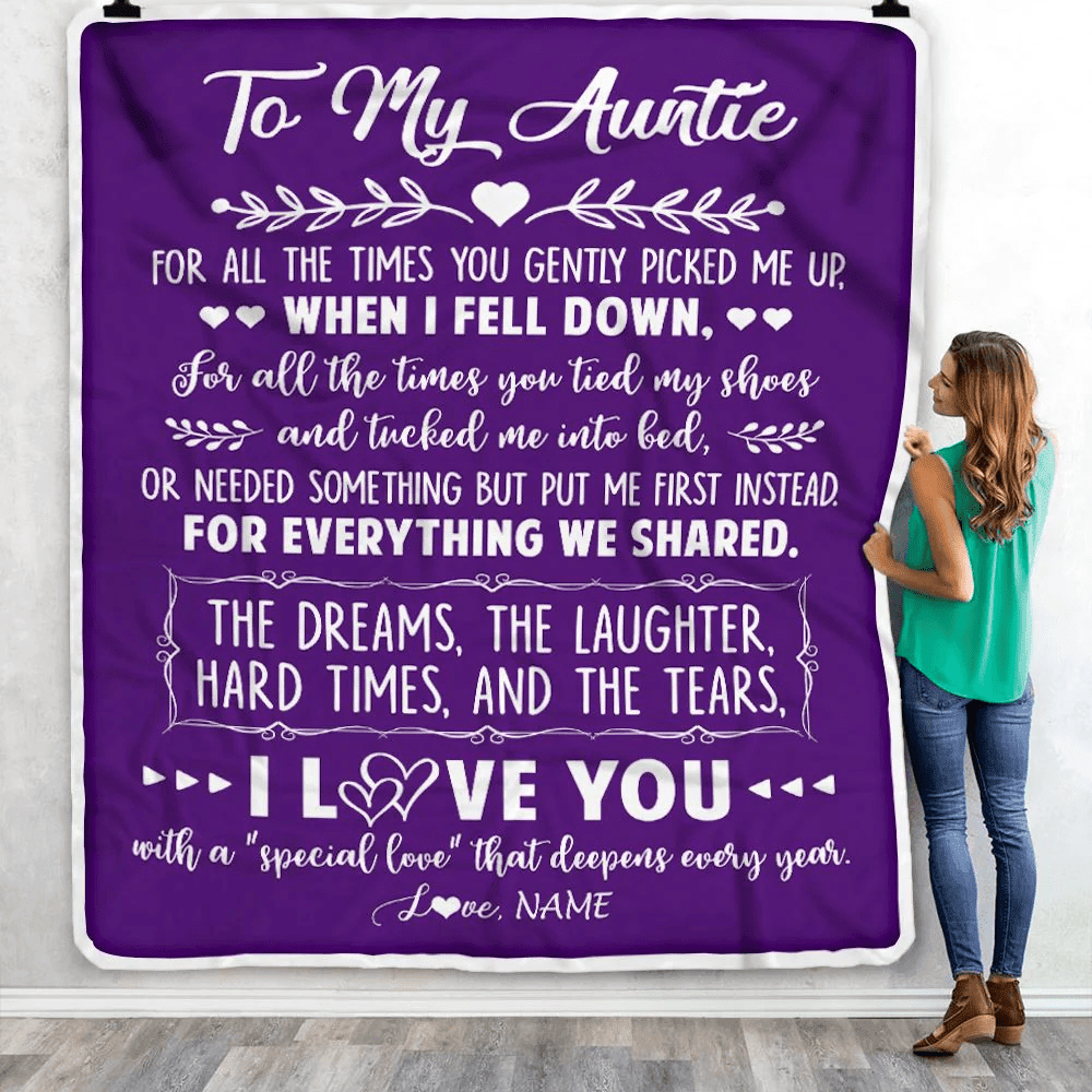 Personalized To My Auntie Blanket From Niece Nephew I Love You With A Special Love Auntie Birthday Mothers Day Christmas Customized Fleece Throw Blanket