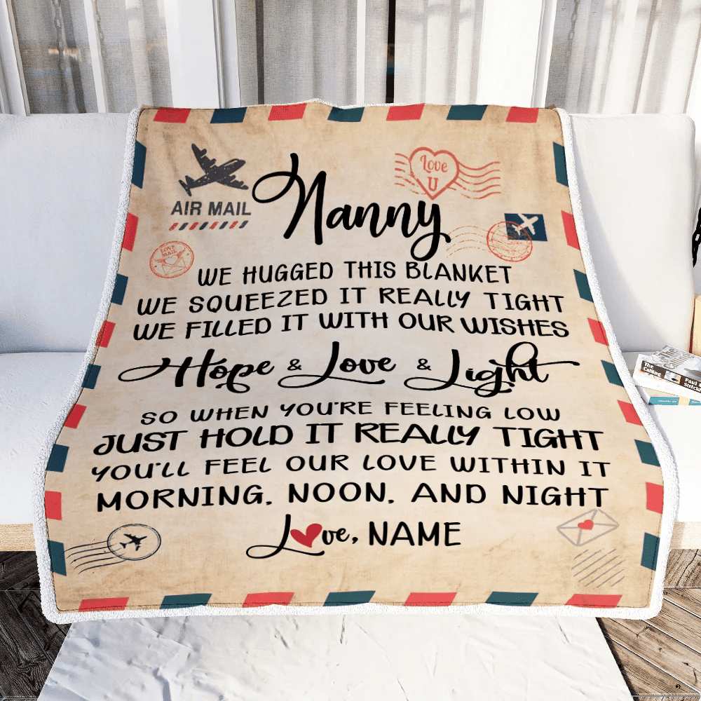 Personalized Nanny Blanket From Kids We Hugged This Blanket Mail Letter Nanny Birthday Mothers Day Christmas Customized Fleece Blanket