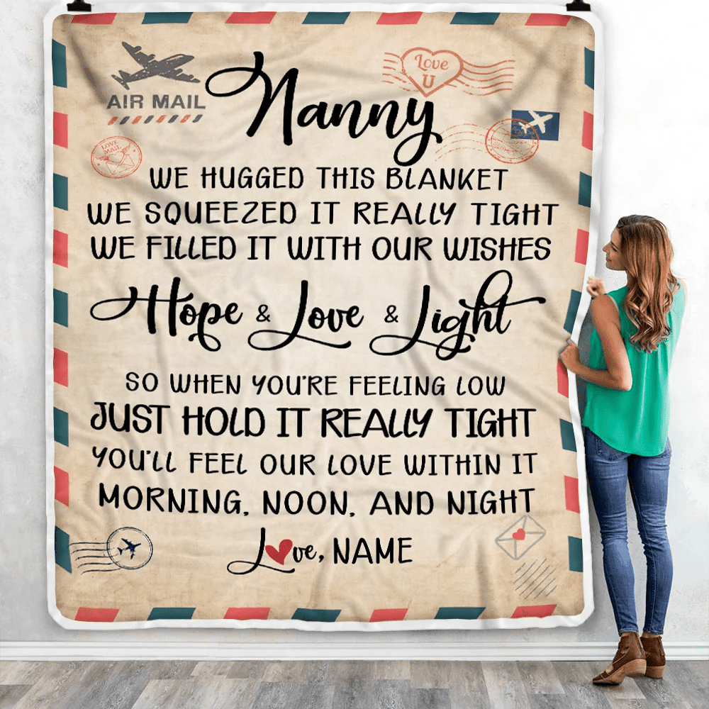 Personalized Nanny Blanket From Kids We Hugged This Blanket Mail Letter Nanny Birthday Mothers Day Christmas Customized Fleece Blanket