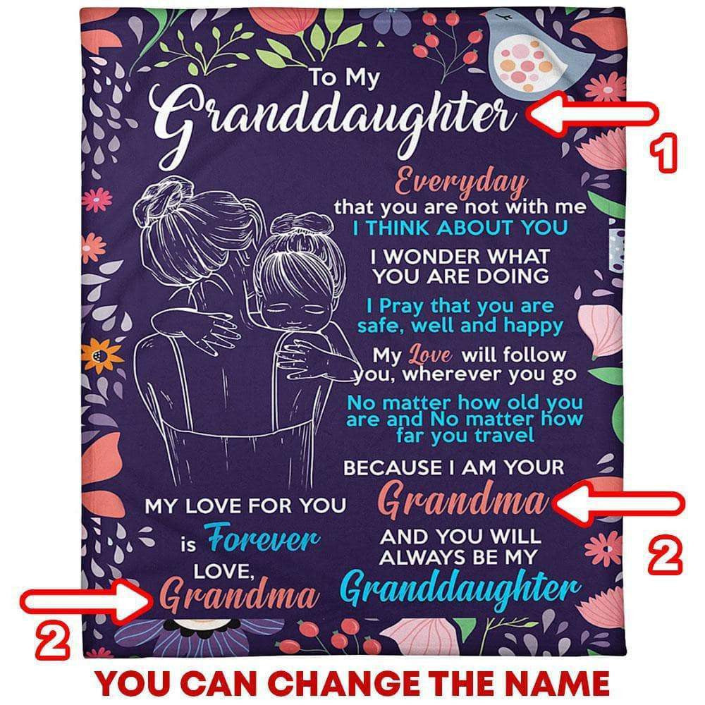 Granddaughter Gift Blanket - Gifts for Granddaughter - to My Granddaughter Gifts from Grandma for Mothers Day, Christmas, Birthday