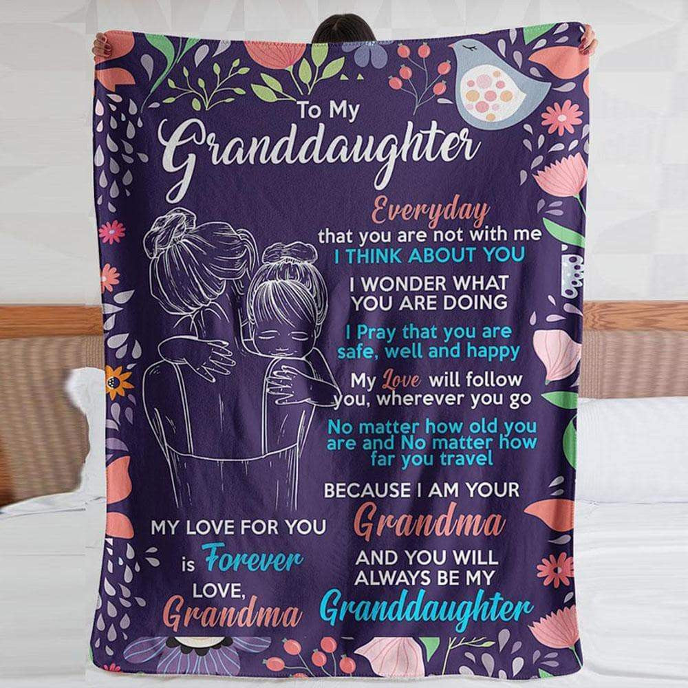 Granddaughter Gift Blanket - Gifts for Granddaughter - to My Granddaughter Gifts from Grandma for Mothers Day, Christmas, Birthday