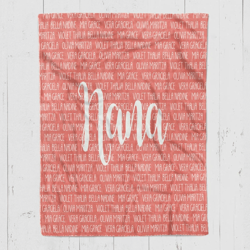 Personalized Grandma Blanket Mom Blanket Mothers Day Gift Idea
