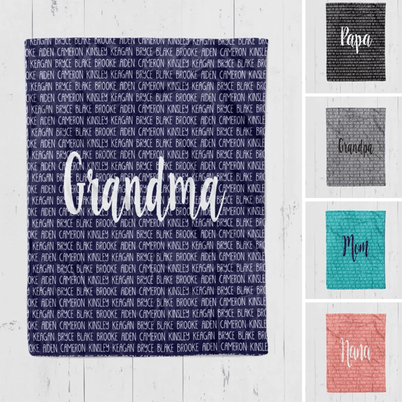 Personalized Grandma Blanket Mom Blanket Mothers Day Gift Idea
