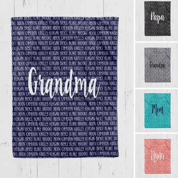 Personalized Grandma Blanket Mom Blanket Mothers Day Gift Idea
