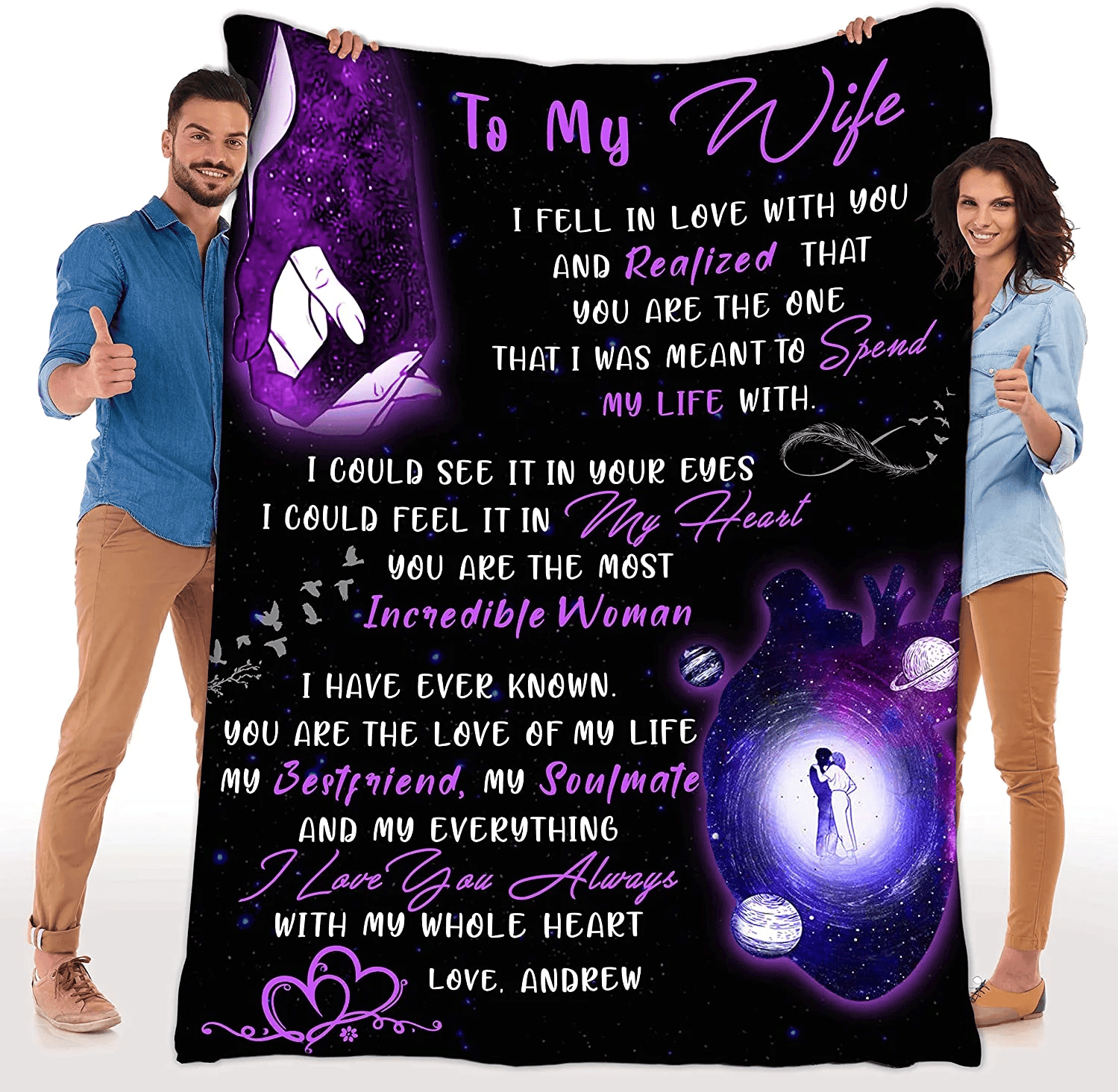 Gift For Her Wife Gifts From Husband Never Forget That I Love You Weeding Gift For Women To My Wife Super Soft Flannel Throw Blankets For Birthday Anniversary Christmas Valentines Mothers Day