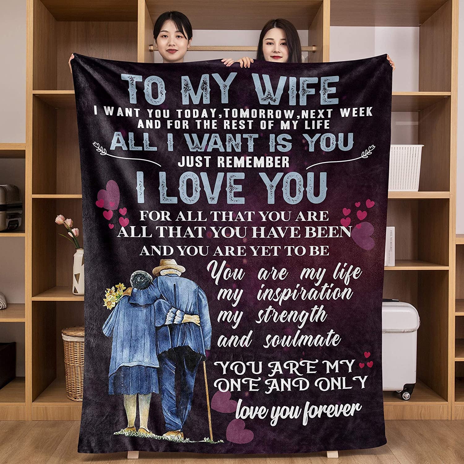 Gift For Her Wife Gifts From Husband Never Forget That I Love You Weeding Gift For Women To My Wife Super Soft Flannel Throw Blankets For Birthday Anniversary Christmas Valentines Mothers Day