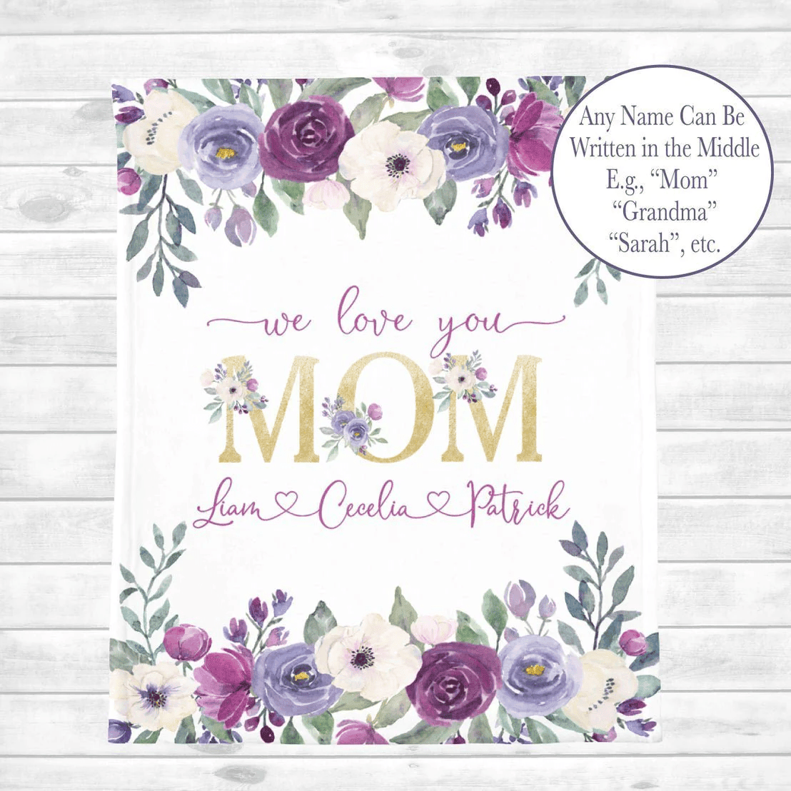 Blanket Gift For Mom - Mom We Love You Mom Personalized Blanket Mothers Day Birthday Christmas Gift