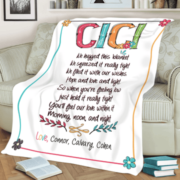 Cici Gift Blanket, Customized Gift For Cici, Cici Throw Blanket Birthday Mothers Day Gift, Grandma Gift From Grandkids