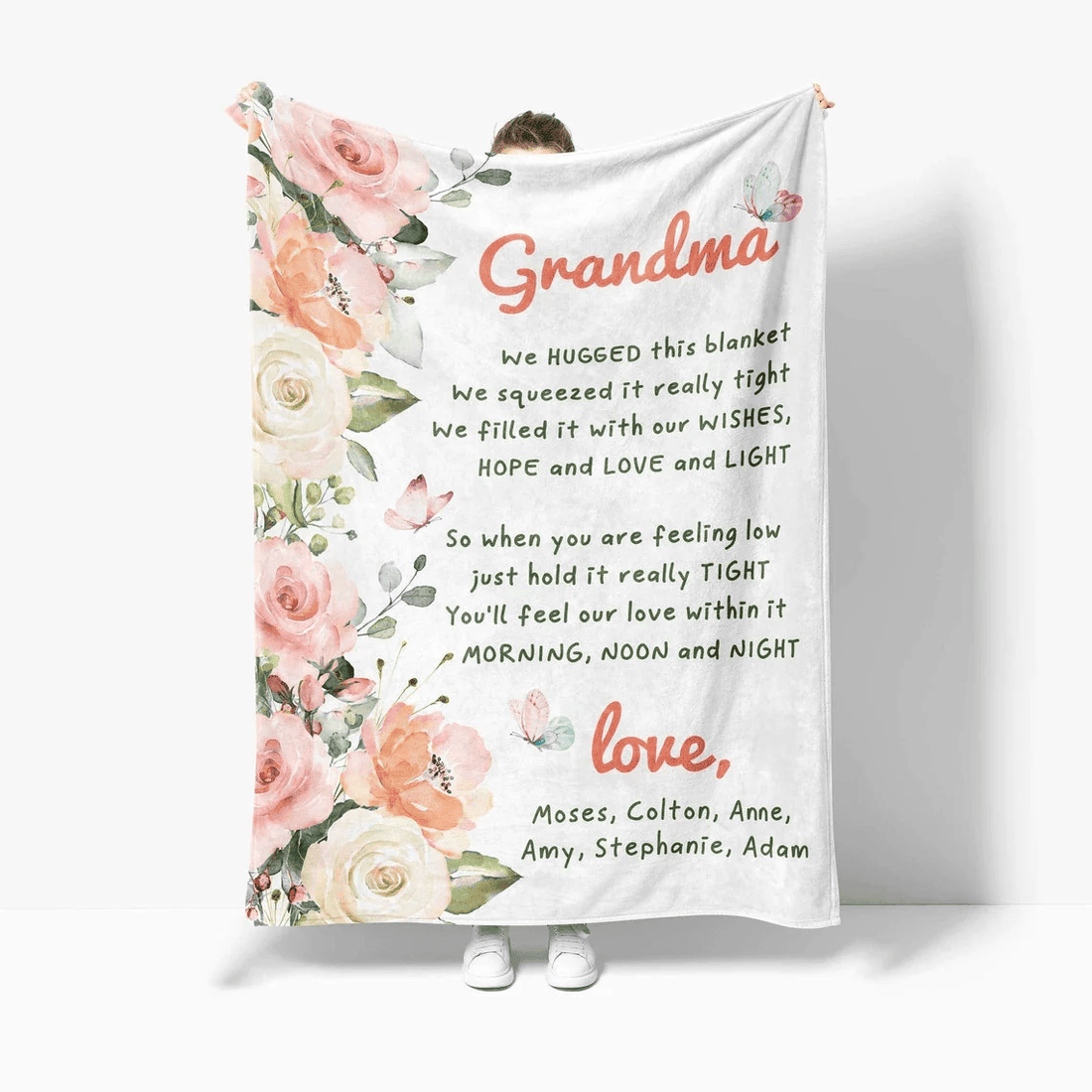 Mothers Day Gifts for Grandma Personalized Grandma Mimi Nana Blanket Birthday Anniversary Valentine Mothers Day Christmas Present