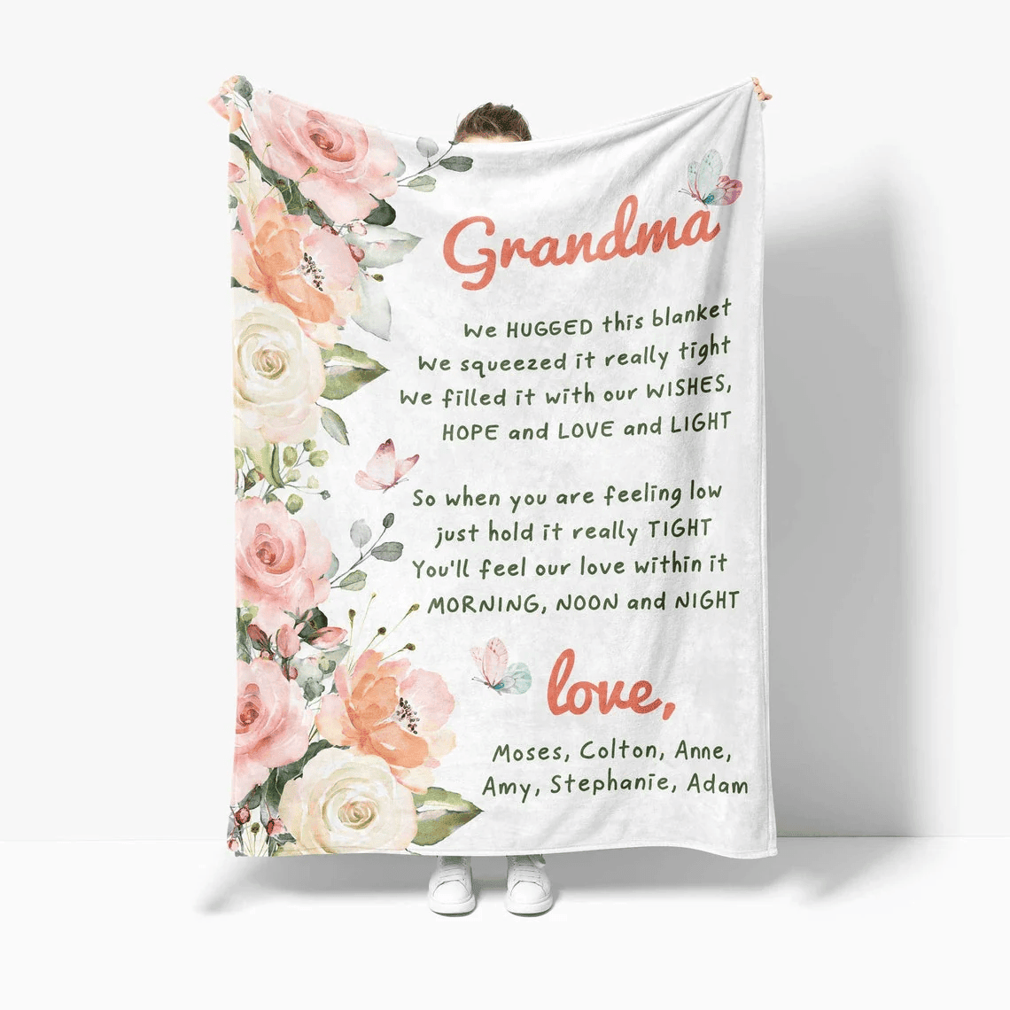 Mothers Day Gifts for Grandma Personalized Grandma Mimi Nana Blanket Birthday Anniversary Valentine Mothers Day Christmas Present