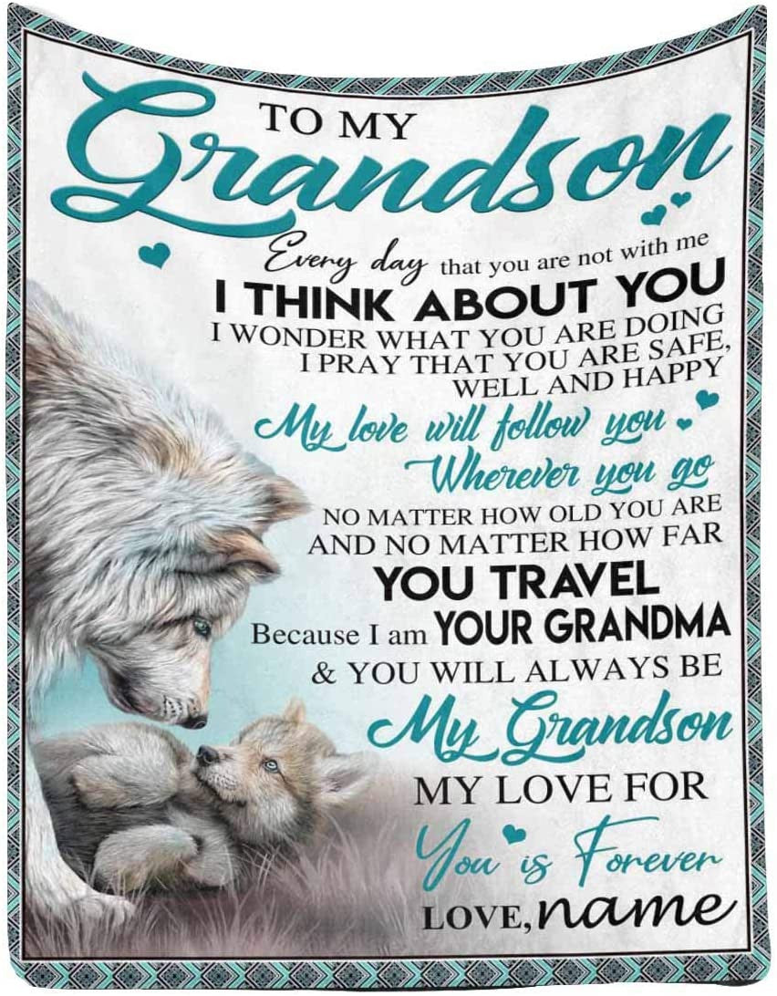 Personalized Elephant Blanket - To My Granddaughter From Grandma - Blanket Present for Valentines Mothers Day Christmas Graduation Anniversary