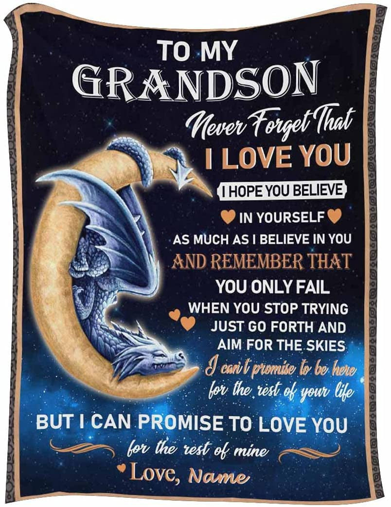 Personalized Elephant Blanket - To My Granddaughter From Grandma - Blanket Present for Valentines Mothers Day Christmas Graduation Anniversary