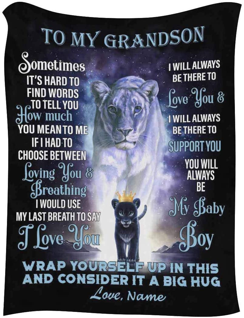 Personalized Elephant Blanket - To My Granddaughter From Grandma - Blanket Present for Valentines Mothers Day Christmas Graduation Anniversary