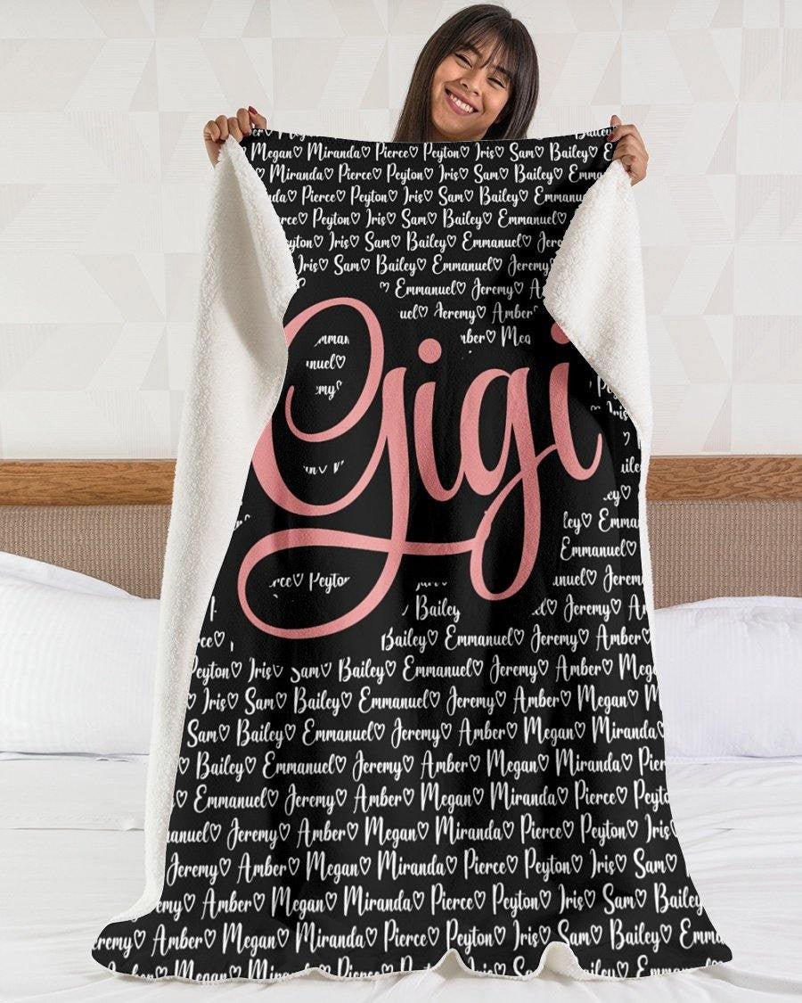 Gigi Blanket For Mothers Day Personalized Grandma Mimi Nana Gigi Blanket From Grandchildren
