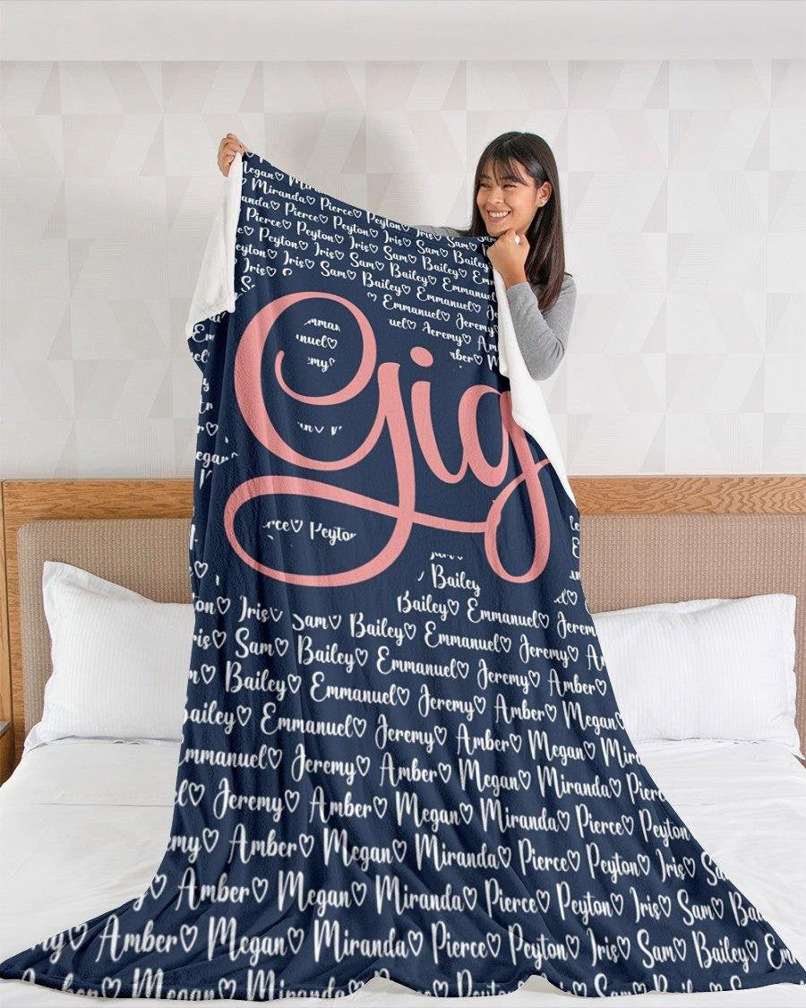 Gigi Blanket For Mothers Day Personalized Grandma Mimi Nana Gigi Blanket From Grandchildren