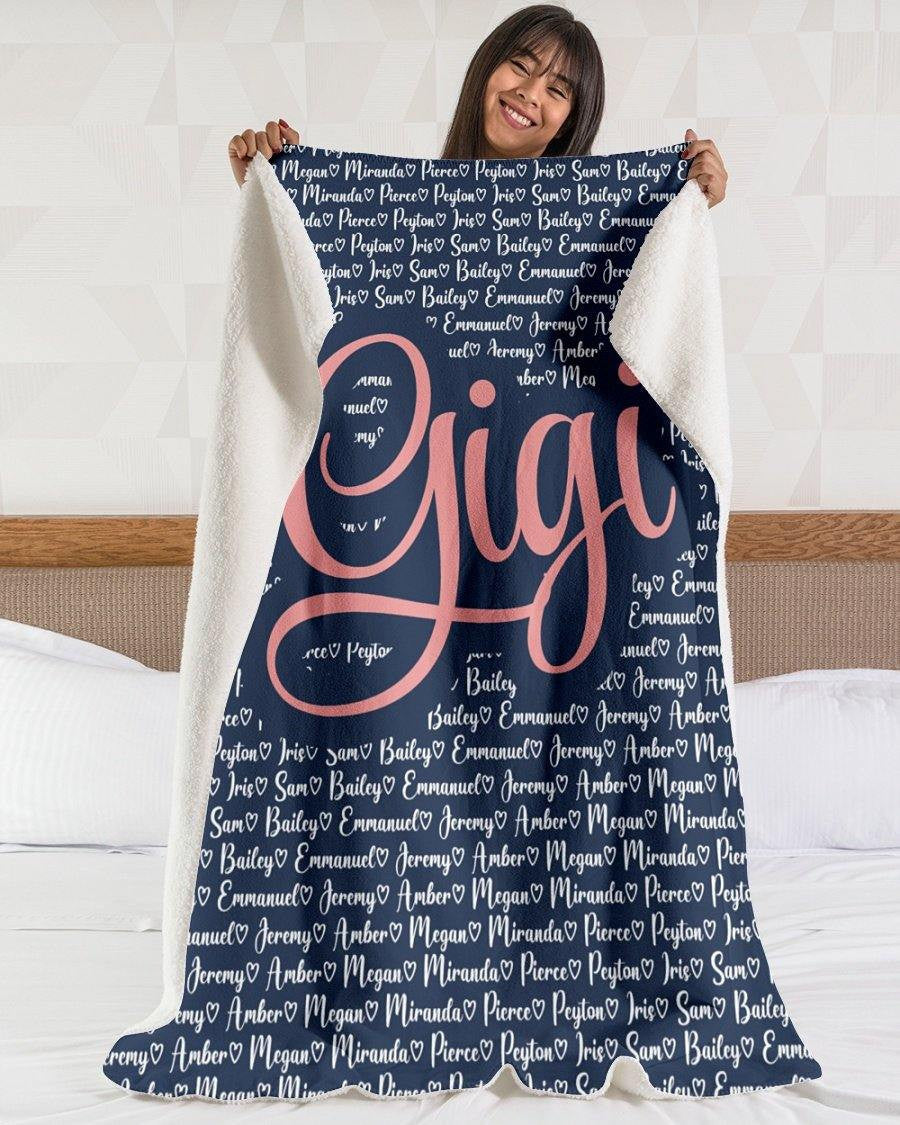 Gigi Blanket For Mothers Day Personalized Grandma Mimi Nana Gigi Blanket From Grandchildren