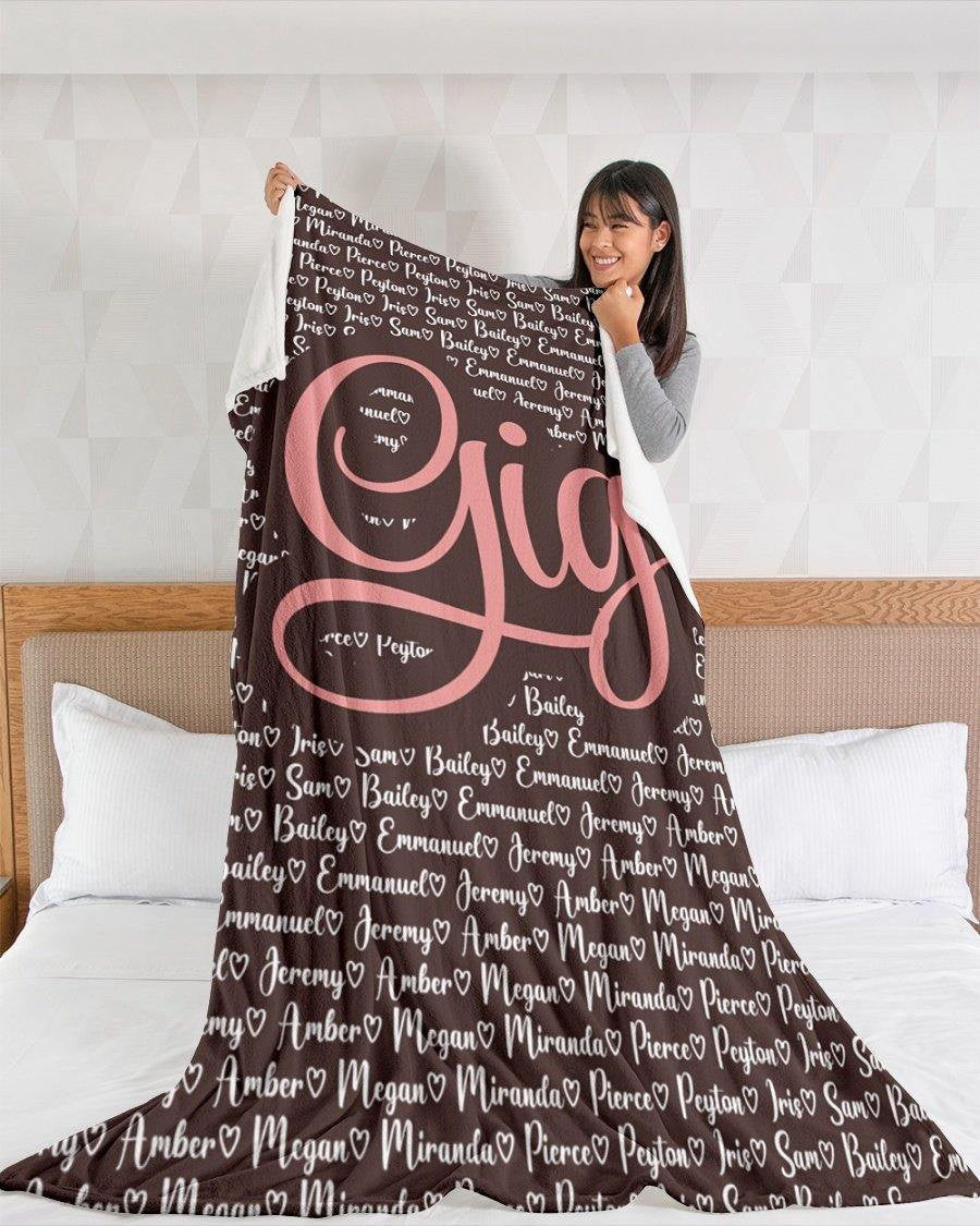 Gigi Blanket For Mothers Day Personalized Grandma Mimi Nana Gigi Blanket From Grandchildren